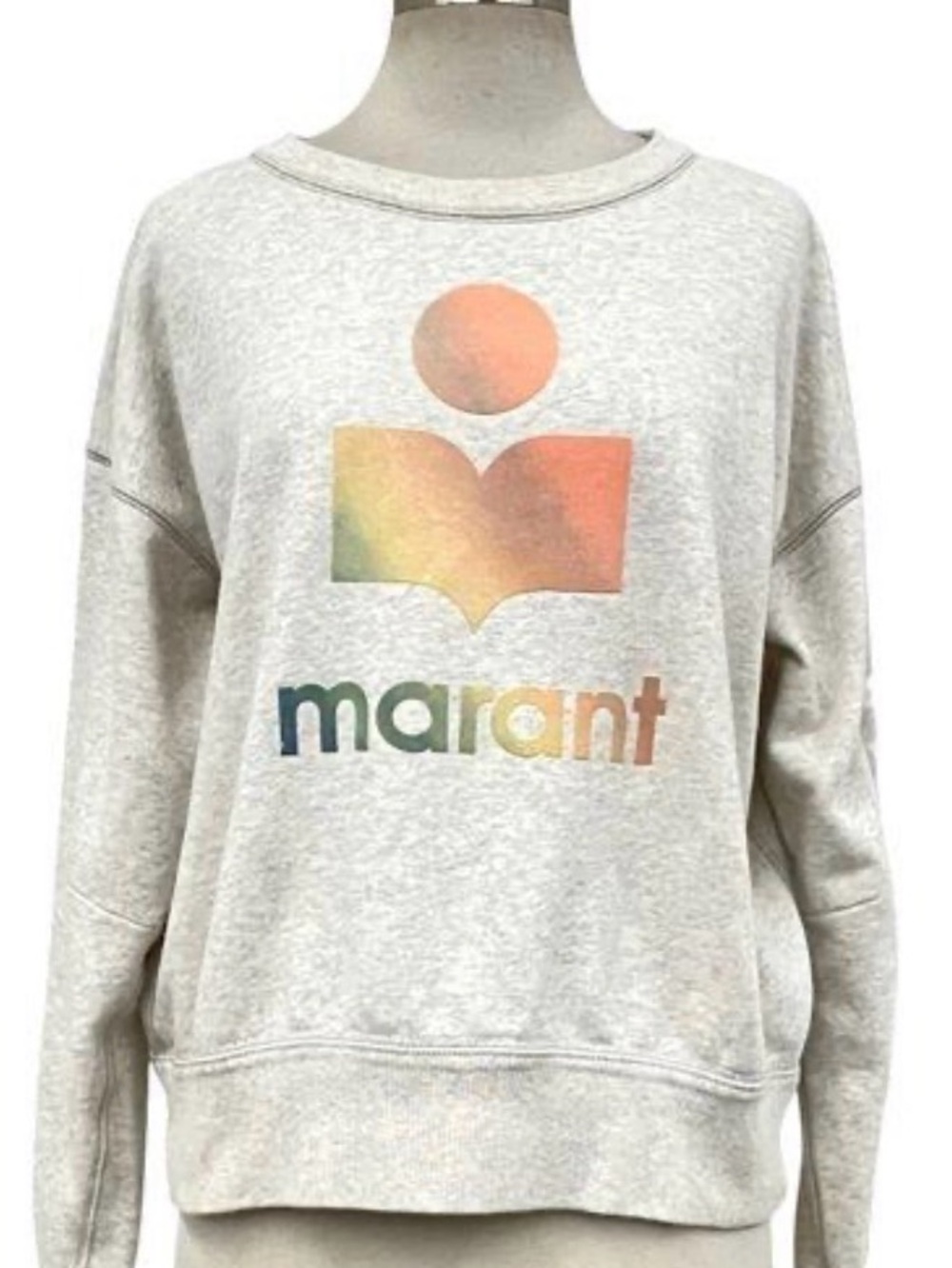 Isabel Marant Etoile Moby Flock Logo Crewneck Sweatshirt Size FR38 US6 w/COA - Picture 3 of 8